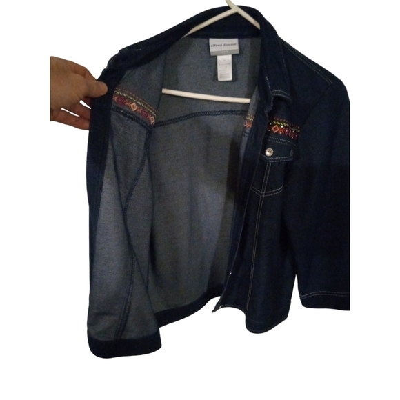 Embroidered Chambray Button Down Alfred Dunner Western Granniecore MP - Picture 3 of 12